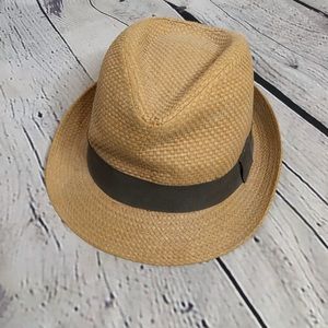 Royal Road Trading Co Unisex Tan Fedora Straw Hat Medium